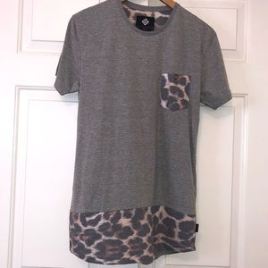 Cotton On Gray Tee with Animal Print Design